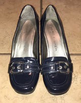 Marc Fisher Navy patent leather wedges Photo 0