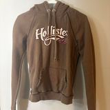 2000s Y2K Hollister Brown Embroidered Logo Hoodie Photo 0