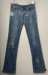 Joes Jeans Women Size 28 Patchwork Denim Blue Straight Buttonfly Festival Grunge Photo 0