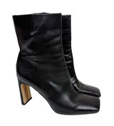 Sam Edelman Anika Black Leather Square Toe Heeled Ankle Boot Size 8.5 Photo 0