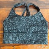 Lululemon Energy Bra Longline Grey Black Leopard Camo Strappy Sports Bra XS‎ Photo 0