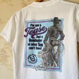 Vintage Y2K I’m Not a Tease Rodeo Rags Outfitters western cowgirl tee S Photo 0