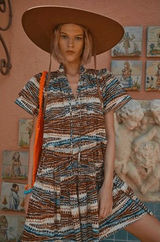 Hunter Bell Jenkins Dress Womens Brown Tribal Tiered Mini Size S Photo 0