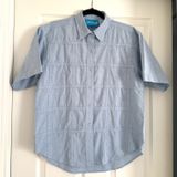 Ol' Paint Retro Western‎ Shirt Textured Cotton Light Blue Button Up Women's M Photo 0