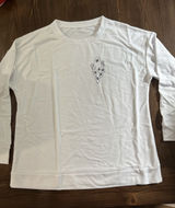 Women's XL‎ Lightweight Long Sleeve Sweatshirt Crewneck Ghost Halloween White Photo 0