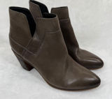Franco‎ Sarto Womens Dark Brown Leather Pointed Toe Block Heel Ankle Booties 8M Photo 0
