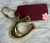 1.5" COACH "C" Hang Tag Key Fob Bag Charm Photo 0