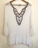 PPLA 🛍️ Beaded embroidered Boho Tunic/dress bell sleeves M Photo 0