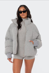 Edikted Jersey Grey Puffer Photo 0