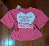 Megan Moroney Pink Pearl Graphic Cropped Tee Size M Photo 0