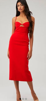 Bardot Women’s Vienna Fire Red Midi‎ Dress Small $139 Photo 0