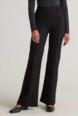 Quince Ultra-Stretch Ponte Flare Leg Pants black women's large office comfy Photo 0