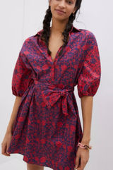 Anthropologie x Sachin & Babi nightingale purple floral shirt dress M Photo 0