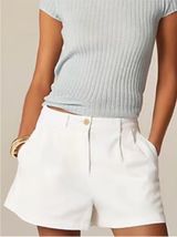 J. Crew Heritage Pleated Shorts Women's 10 Chino White Cotton Casual Preppy NWT Photo 0