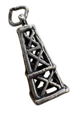 Vintage Sterling Silver Oil Derrick Charm 3D Drilling Rig Pendant STG 925 Photo 0