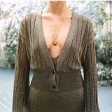NWT ZARA Metallic Thread Knit Cardigan Sz Medium‎ Bloggers Favorite 9974/104/303 Photo 0