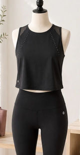 Lululemon Sculpt Cropped Tank Top Black Athletic Tank Size 10 Photo 0