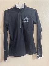 Dallas Cowboys Nike NFL TEAM APPAREL Black Long-Sleeve Dri-FIT Quarter-Zip Top Photo 0