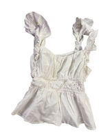 Abercrombie Fitch White Smocked Peplum Tank Top Ruffle Straps XS Cottagecore Photo 0