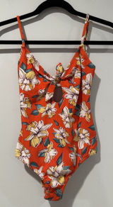 NEW Eberjey Swimsuit XS Hibiscus Kelly Travel Tropical Floral Vacation Retro Photo 0