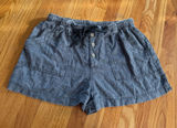 Free People Linen Blend Shorts Gray Large Boho Casual Summer Beach Photo 0