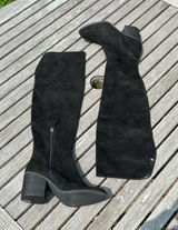 BP Luke Over The Knee Tall Boots Black Faux Suede Women‎ Size 6.5 Photo 0