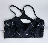 Varley Black Marble Print Sports Bra Strappy Racerback Workout‎ Gym Athleisure Photo 0