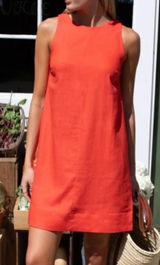 Emerson Fry Love Tomas MARCELLE SHIFT DRESS - GRENADINE LINEN Red Small Photo 0