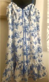 Altar'd State Dress Floral Mini Blue Photo 0