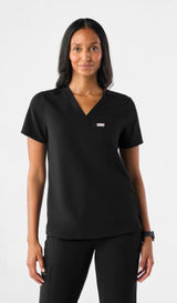 FIGS Catarina One-Pocket Scrub Top Black Photo 0
