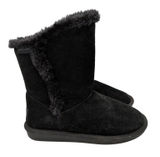 Minnetonka Milltown Black Suede Faux Fur Lined Mid Calf Winter Boots Womens 6 Photo 0