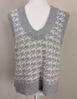 Abercrombie & Fitch Oversized Houndstooth V Neck‎ Sweater Vest Gray White Size S Photo 0