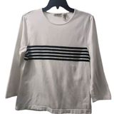 Ralph Lauren Polo Jeans Co. Striped Long Sleeve Top Crew Neck White Casual ‎ Size M Photo 0