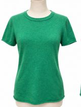 J.Crew 100% Cashmere Short Sleeve Sweater L Green Crewneck Photo 0