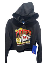 NFL Kansas City Chiefs Cropped Hoodie NWOT Women's Large Black Photo 0
