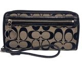 COACH Black Signature Canvas Wristlet Wallet Photo 0