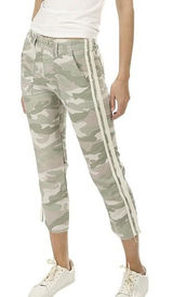 Mother The Shaker Chop Crop Fray Pants Womens 25 Camo Stripe Desert Print Photo 0