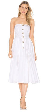 Free People Women's Perfect Peach‎ Poplin Midi Dress White Large NWT SOLD OUT! Photo 0