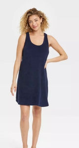 Target A New Day Women's Navy Blue Cotton Sleeveless Terry Mini Tank Dress 3X Photo 0