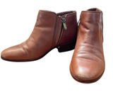 Sam Edelman Petty Leather side zip ankle bootie women’s‎ size 7 brown Photo 0