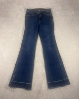 Women's Wrangler Retro Flare Jeans 27x32 High Rise Trouser Boot Cut Raw Hem Photo 0