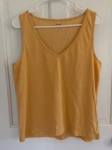 Madewell Mustard Yellow V-Neck Relaxed Cotton Blend Tank Top Large Photo 0