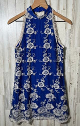 Lovers + Friends Revolve Moonlit Mini Dress Lace Royal Blue HalterWomens XS Photo 0