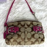 COACH Y2k Soho Double Buckles Signature Canvas Wristlet Photo 0
