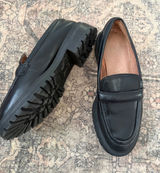 Madewell Bradley Lugsole Loafer Black Leather Penny Loafers Size 8 Photo 0