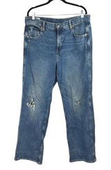 GAP Vintage Flare Women's Blue High Waist Distressed Denim Jeans Pants Size 32 Photo 0