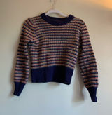 Madewell Navy Multicolor Striped Crewneck Sweater Women Size Small Fall Winter Photo 0