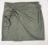 Altard State Olive Green Faux Suede Wrap Mini Skirt Medium Style HF19H112 Photo 0