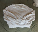 Free People Cream Textured Balloon-Sleeve Crewneck Sweater Photo 0