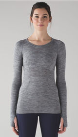 Lululemon Swiftly Tech Long Sleeve Crew Top Slate Grey White Running Women's 6 Photo 0